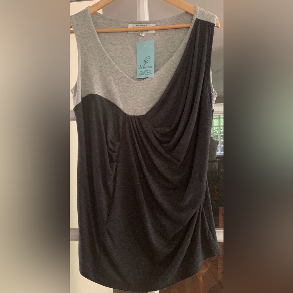 Gray and Black Women's Top